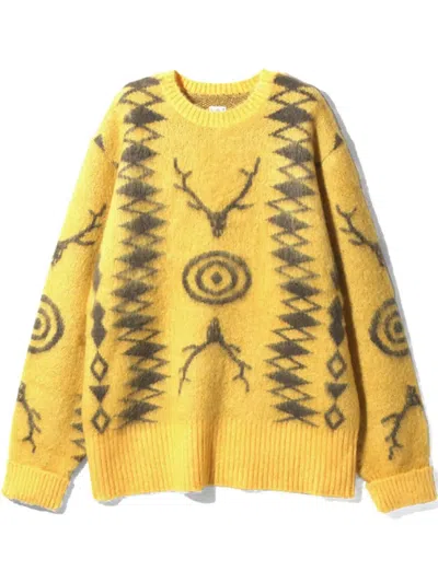 South2 West8 Patterned Sweatshirt In 黄色
