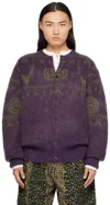 SOUTH2 WEST8 PURPLE MOHAIR CARDIGAN