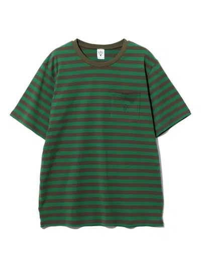 South2 West8 Striped Short-sleeve T-shirt