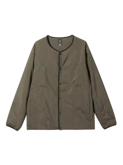 South2 West8 Trimmed Button-up Jacket In 绿色