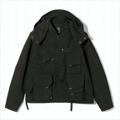 South2 West8 Utilitarian Black Jacket With Detachable Hood
