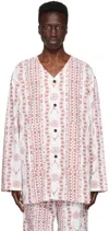 South2 West8 White & Brown Army Shirt In C-skull&target