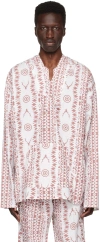 South2 West8 White & Brown Printed Hoodie In C-skull&target