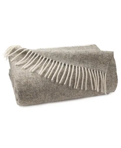 Southampton Home Shetland Lambswool Herringbone Throw, 55" X 72" In Gray