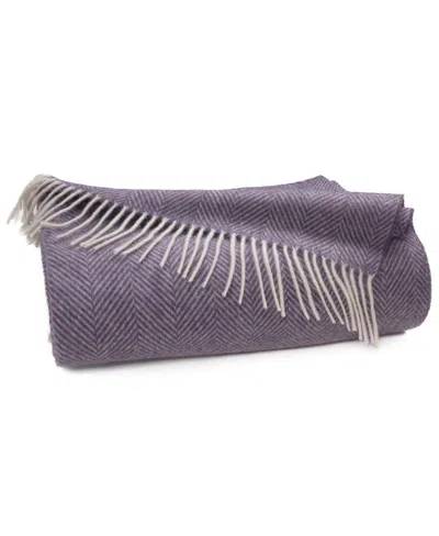 Southampton Home Shetland Lambswool Herringbone Throw, 55" X 72" In Purple