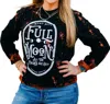 Southern Bliss Full Moon Bleached Longsleeve In Black In Black