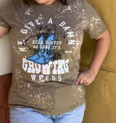 Southern Bliss Growing Weeds Bleached Tee In White