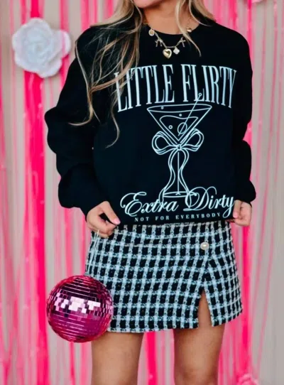 Southern Bliss Little Flirty Extra Dirty Top In Black