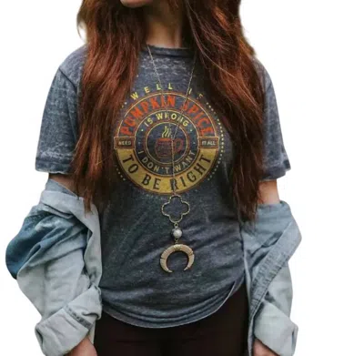 Southern Bliss Pumpkin Spice Sweatshirt In Acid Wash In Blue