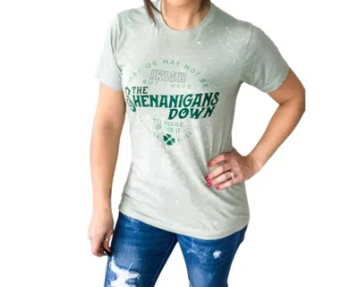 Southern Bliss Shenanigans Graphic Tee In Green