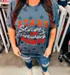 Southern Bliss Unisex Firework Nights Star Tee In Blue In Blue