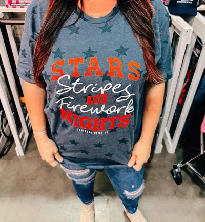 Southern Bliss Unisex Firework Nights Star Tee In Blue