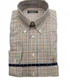 Southern Casanova Men's Check Button Down Top In Dusty Amber In Multi