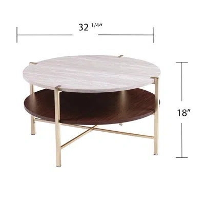 Southern Enterprises Ardmillan 2 Piece Living Room Table Set In Brass