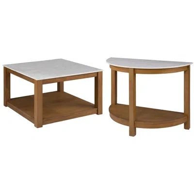 Southern Enterprises Chandlen 2 Piece Living Room Table Set In Natural