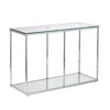 Southern Enterprises Clarkesburg Glass Console Table With Mirrored Shelf In Silver