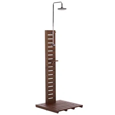 Southern Enterprises Diane Wood Outdoor Shower In Natural,silver