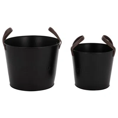 Southern Enterprises Gabriel Round Firewood Bucket In Black