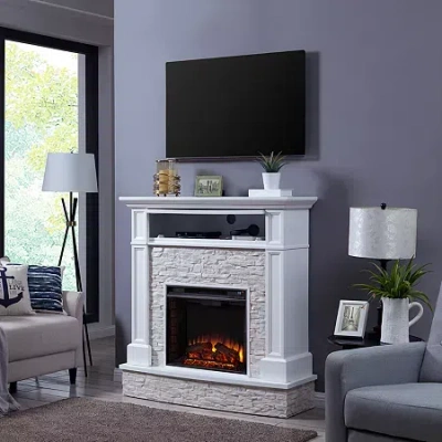 Southern Enterprises Jex Electric Fireplace In White