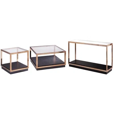 Southern Enterprises Lexina 3 Piece Living Room Table Set In Champagne