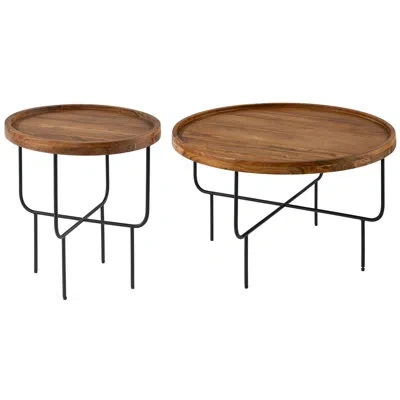 Southern Enterprises Marisdale 2 Piece Living Room Table Set In Natural