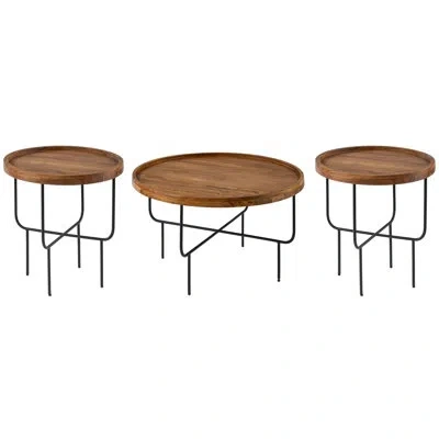 Southern Enterprises Marisdale 3 Piece Living Room Table Set In Natural