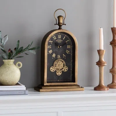 Southern Enterprises Maximilian Bell Table Clock In Noir,or;black,gold