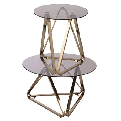 Southern Enterprises Stondon 2 Piece Living Room Table Set In Champagne