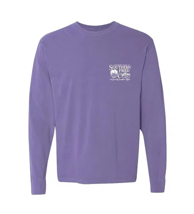 Southern Fried Cotton Unisex Go Everywhere Long Sleeve Tee In Violet In Purple