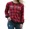 SOUTHERN GRACE BETTER NOT POUT BUFFALO PLAID SWEATSHIRT IN RED