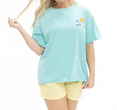 Southern Grace Chasing Sunshine Graphic Tee In Turquoise In Blue