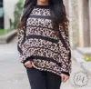 SOUTHERN GRACE CHILLIN IN LEOPARD LONG SLEEVE WITH BALLOON SLEEVE TOP IN BROWN
