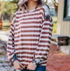 SOUTHERN GRACE DOUPLE DIPPING LONG SLEEVE TOP IN BROWN