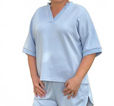 Southern Grace Eva Collection V-neck Top In Blue