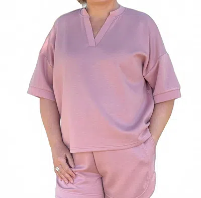Southern Grace Eva Collection V-neck Top In Pink