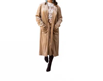 Southern Grace Hard Candy Velvet Coat In Brown In Multi