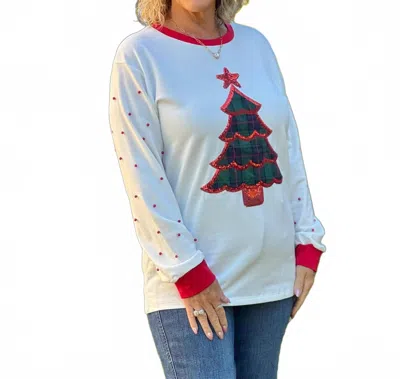 Southern Grace Holiday Sweatshirts In Plaid Tree Patch In Transparent