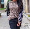 SOUTHERN GRACE I'M A DIVA RAGLAN BALLOON LONG SLEEVE WITH SEQUINS TOP IN LEOPARD