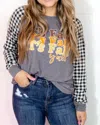 Southern Grace It's Fall Y'all Longsleeve Top - Plus In Grey In Multi