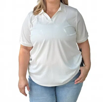 Southern Grace Jennifer Collared Top In White
