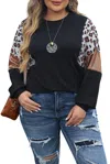 Southern Grace Leopard Sequin Long Sleeve In Black In Black