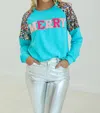 Southern Grace Merry Top In Turquoise In Blue