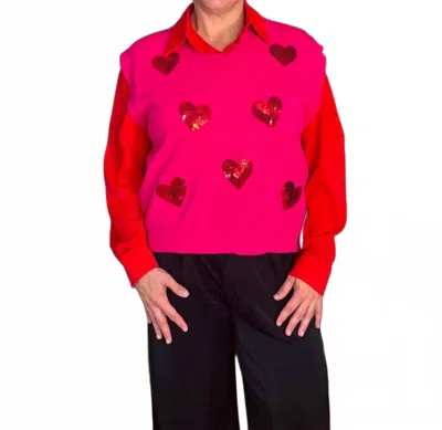 Southern Grace Mi Amor Vest In Hot Pink