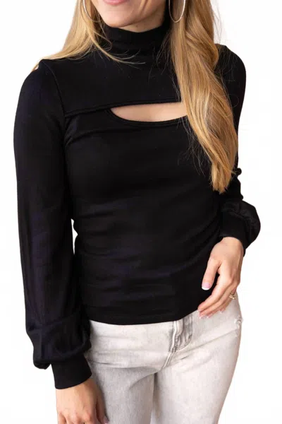 Southern Grace Promises Met Cut Out Long-sleeve Top In Black