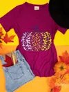 Southern Grace Pumpkin Leopard Top In Maroon In Pink