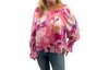 Southern Grace Retro Layered Blouse In Pink In Multi
