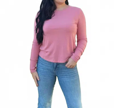Southern Grace Rhonda Long Sleeve Top In Blush In Brown