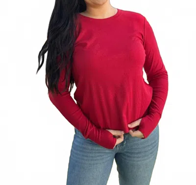 Southern Grace Rhonda Long Sleeve Top In Red