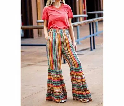 Southern Grace Ruffle Palazzo Pants In Multi