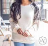 SOUTHERN GRACE SIMPLY SOUTHERN LONG SLEEVE WITH SEQUIN DETAIL TOP IN CREAM